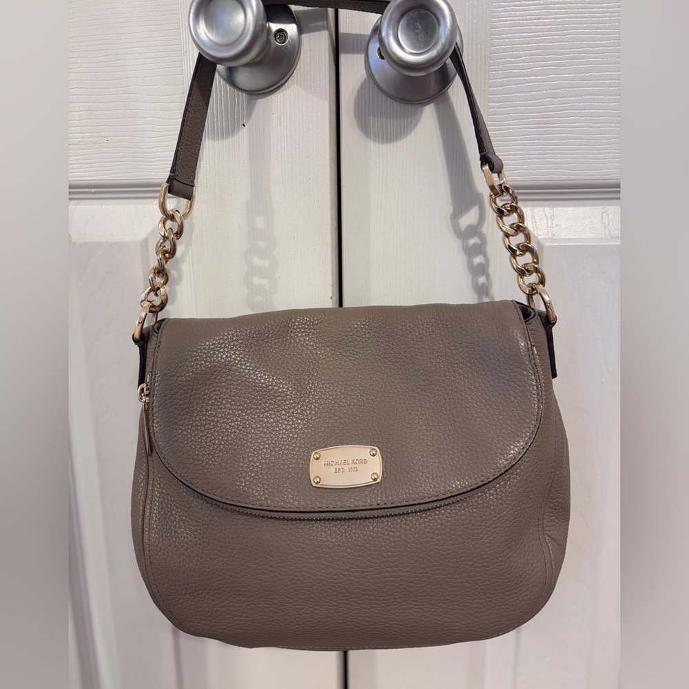Michael Kors Brown Shoulder Bag with Gold Accents